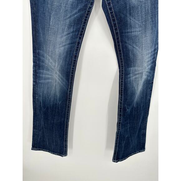 Miss Me Bootcut Jeans Lace Sequin Flap Pockets Denim Dark Wash Womens Size 27 - Picture 3 of 9